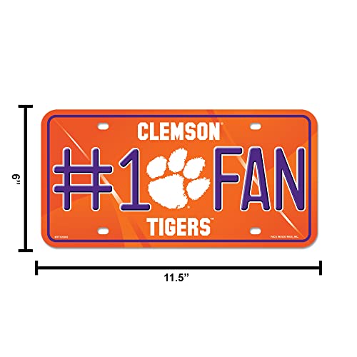 Ncaa Clemson Tigers #1 Fan Metal License Plate Tag #TOP4