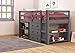 Donco Kids Study Modern Twin Low Loft Bed in Dark Grey Finish