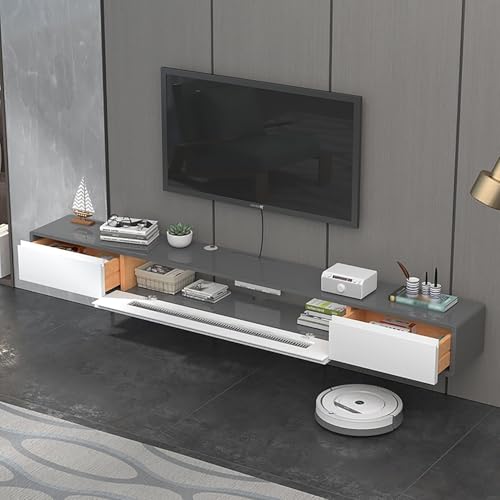 Genérico Mueble de TV Flotante, Mueble de TV de Madera montado en la Pared, Consola Multimedia, aparador de Almacenamiento Debajo del televisor, con Orificios para Cables, para el hogar y la Oficina