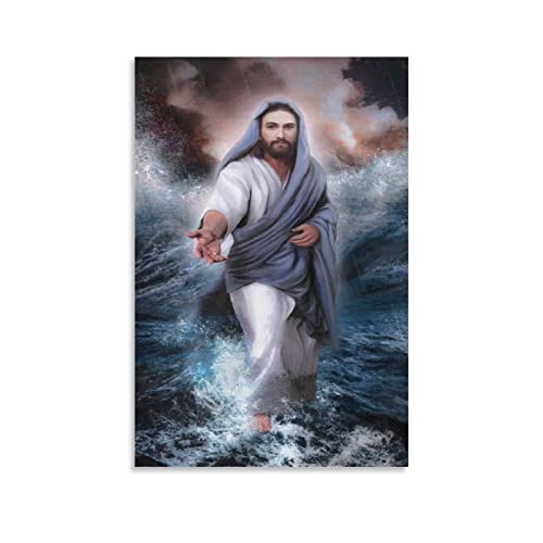 Póster decorativo de Jesús que camina sobre el agua Cover