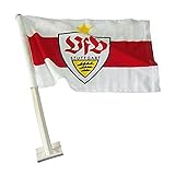Material Stoff 100%Polyester VfB Stuttgart Autofahne \'Stern\'