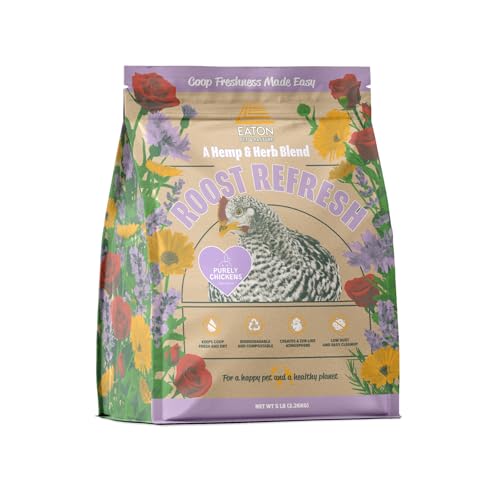 Eaton Pet and Pasture Roost Refresh Aromatic Herb and Hemp Blend Odor Eliminator Coop Freshness Made Easy 5LB