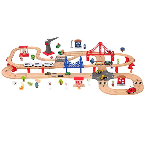 Image of Battery Operated Locomotive Train for Wooden Tracks, Motorized Train Toys for Toddlers, Trains Accessories Compatible with Thomas, Brio, Chuggington, Melissa and Doug (Battery Not Included)
