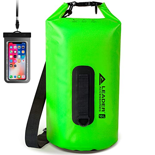 Leader Accessories New Heavy Duty Vinyl Waterproof 10L Green Dry Bag for Boating