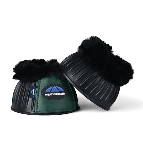 WeatherBeeta Tough-Tec Prime Fleece Trim Rubber Bell Boots, Black/Forest Green, Large