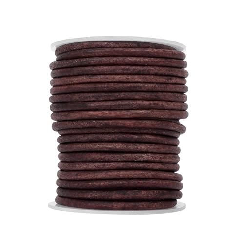 TRISKY Real/Genuine Round Leather Cord for Jewelry Making - Premium