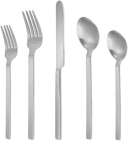 Silverware Set, LAZAHOME 20-Piece Flatware Cutlery Set Service for 4, Stainless Steel Kitchen Utensil Set, Spoons And Forks Set, Matte Finished, Dishwasher Safe