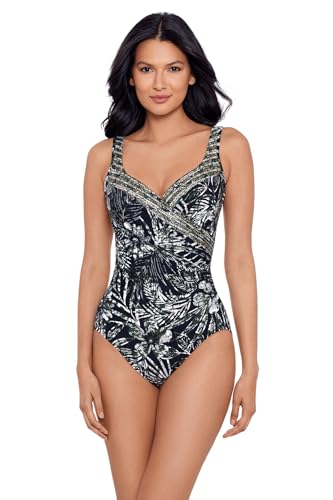 Miraclesuit Women's Swimwear Boa Blues Peregrina Underwire Bra Tummy Control One Piece Swimsuit