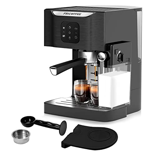 Fricoffee Espresso Machine With Milk Frother Semi-Automatic Pump Espresso Machine All-In-One Steam Espresso Machines 20 Bar Cappuccino Machine #TOP4