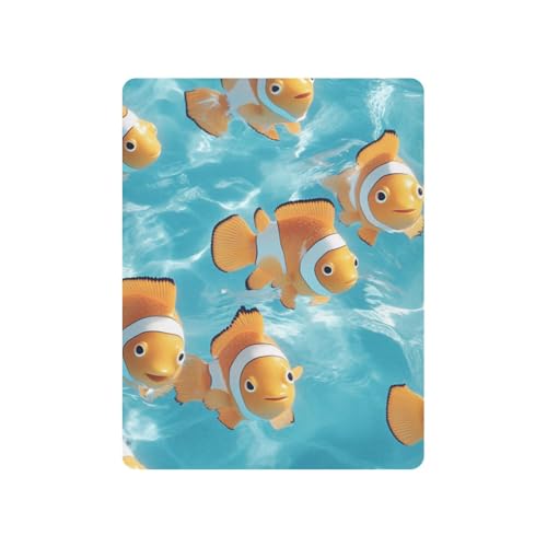 Image of Crib Sheet Breathable Soft Crib Mattress Sheet for Baby Toddler Boys Girls Fitted Crib Sheet Fit Standard Crib Mattress 39 x 27 Inch Yellow Clownfishes and Swimming Pool