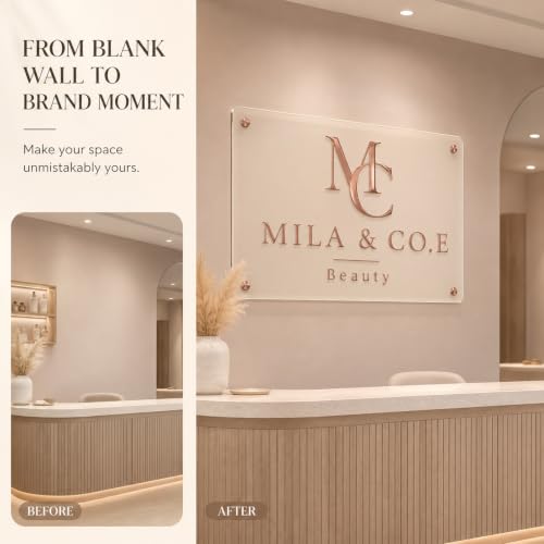 Image of Custom Acrylic Business Sign, Personalized 3D Logo for Office Wall