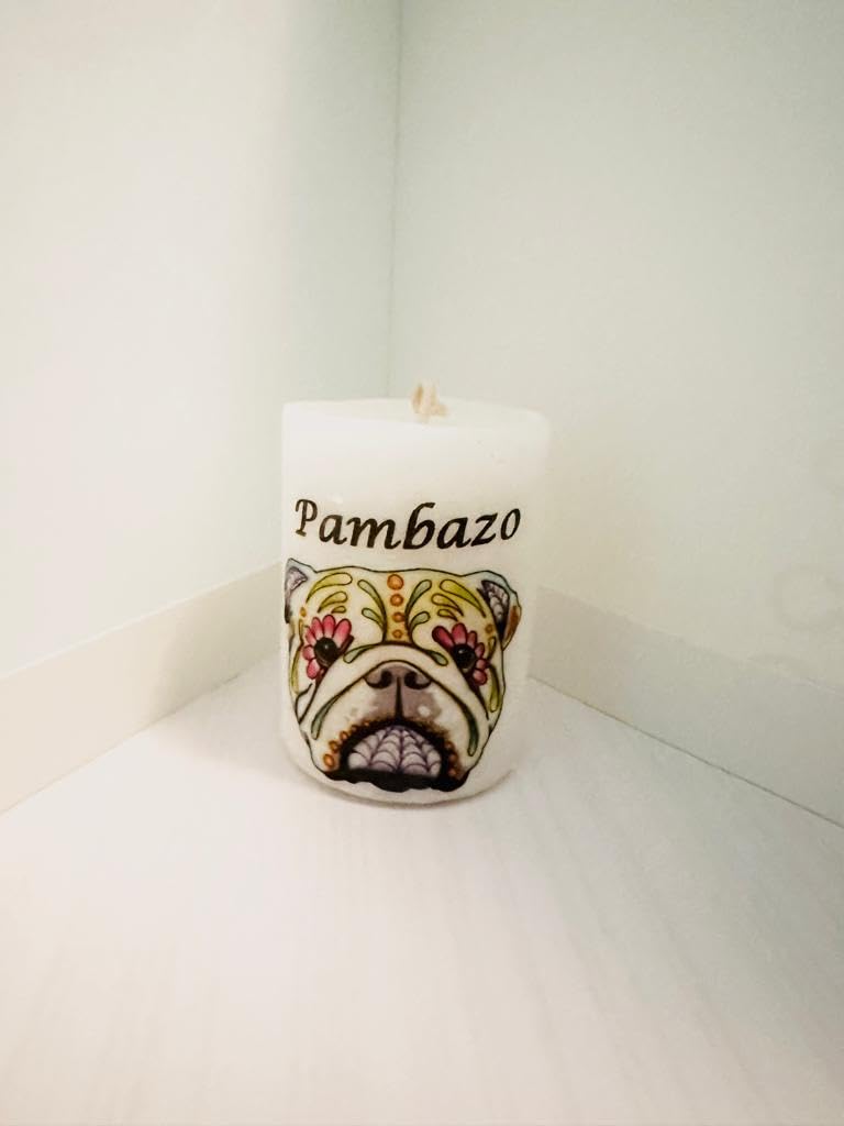 Personalised Day of the Dead Organic Candle (Bulldog)