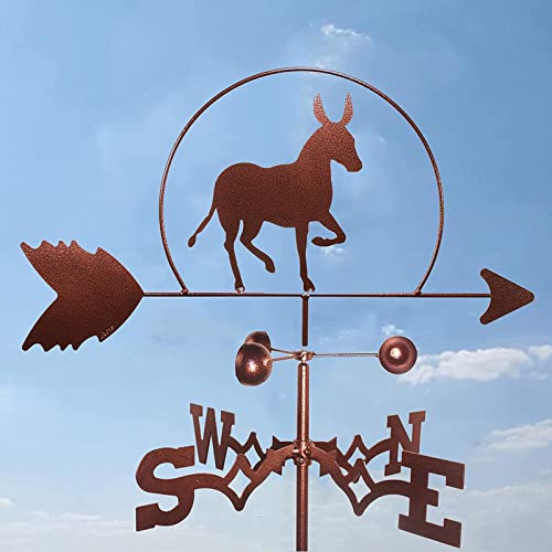 Veleta de Burro con Adorno de Animales, indicador de dirección del Viento, estaca de Metal para jardín al Aire Libre, Veleta, Herramienta de medición Profesional, jardín, fácil Uso
