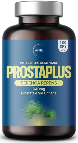Prostaplus - Serenoa Repens 640mg, 180 Capsule (fino A 6 Mesi Di Trattamento), Saw Palmetto, Prostata Integratore, Formula Potente Con 6 Estratti Mirati Per Il Benessere Completo Dell’uomo