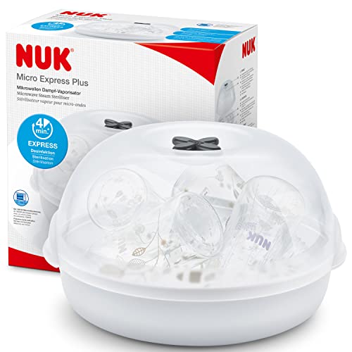 NUK Micro Express Plus Mikrowellen Sterilisator für babyflaschen, 4+ Babyflaschen & Zubehör, schnell, effektiv & gründlich