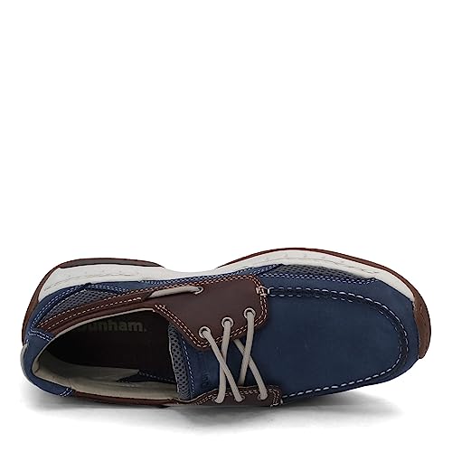 Image of Dunham Men's Boat Shoes, Blue Multi, 9.5 X-Wide