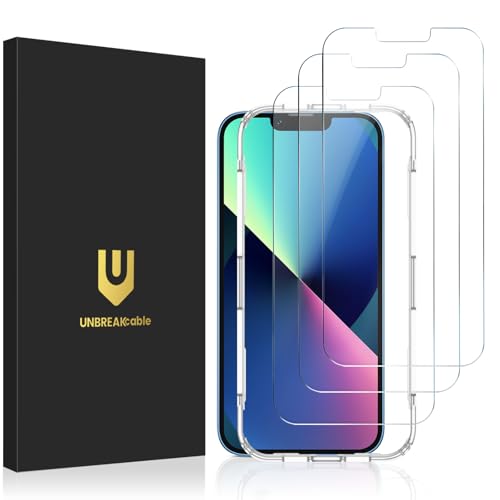 UNBREAKcable Shatterproof Tempered Glass Screen Protector for iPhone 13 Mini [3-Pack] [99.99% HD Clear] [Easy Installation Frame] [9H Hardness] [Bubble Free] for Apple 13 Mini 5.4