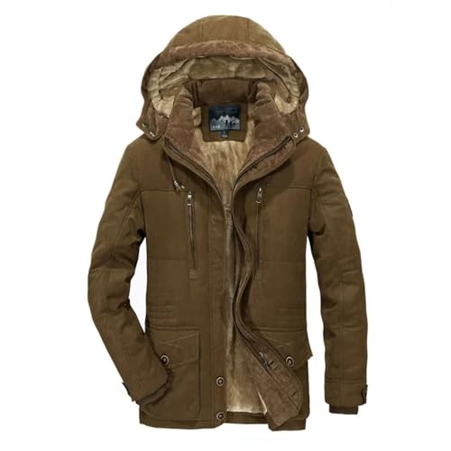 Mens Hooded Thicked Warm Parkas Multi-Pocket Casual Cargo Jackets Winter Long Down Jacket Coat4