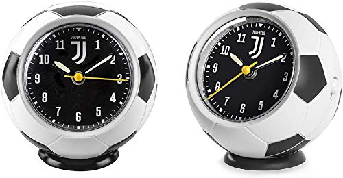 sev Despertador compatible con Juventus, reloj de cuarzo de mesa, balón de 9 cm, producto oficial