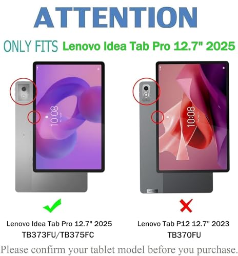 Image of TGK 360 Rotatable Smart Flip Cover for Lenovo Idea Tab Pro 12.7 Inch 2025 TB-373FU TB-375FC Tablet Case (Hot Pink)