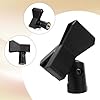 2pcs Microphone Clips, Adjustable Microphone Holder Clip Universal Microphone Stand Clip Mic Clamp Holder with 5/8 Inch Male to 3/8 Inch Female Screw Adapter for Wireless and Wired Mics #4