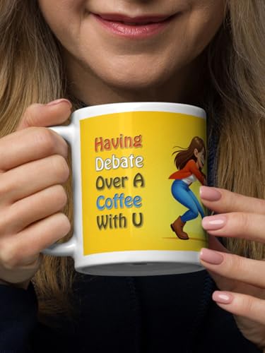 Image of Better Gift Flowers Tug of War Coffee Mug, Round Shaped Multicolor Themed Coffee Mugs, Mug for Gifting, Gifting Items for Family, Friends & Closed Ones