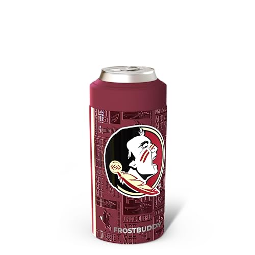 Image of Frost Buddy Universal Can Cooler (Florida State Seminoles | 3D) | 20x colder, cold up to 24 hrs | Fits slim cans & bottles | Sleek, lightweight design | No sweat, no condensation