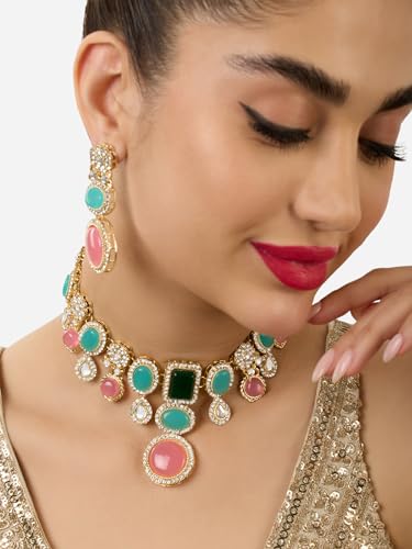 Austrian Diamonds Choker Necklace & Earring Set - ZPFK17552