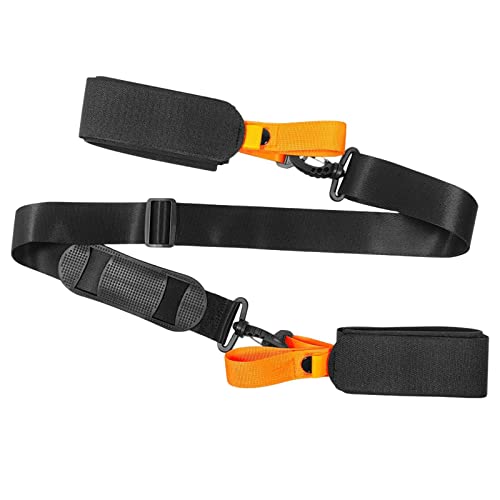 rockible Ski Transport Belt Snowboard Straps Ski Straps Handle Carrier for Outdoor Enthusiasts, Orange