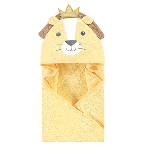 Image of Hudson Baby Unisex Baby Cotton Animal Face Hooded Towel, King Lion, One Size