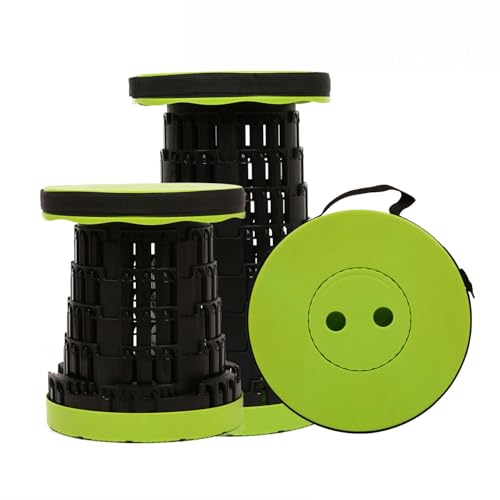 Image of JAEMEYEM Collapsible Stool Chair, Upgraded Folding Stool for Adults Lightweight, Sturdy, Adjustable, Portable, Foldable Seat Sturdy Stools for Outdoor Camping Fishing Hiking Gardening BBQ