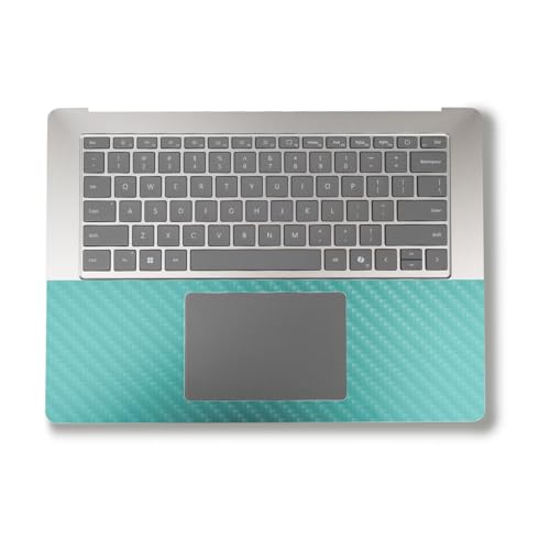 Image of Carbon Fiber Laptop Skin Compatible with Surface Laptop 7 15 inch (2024) - Solid Turquoise - Premium 3M Vinyl Protective Wrap Decal Cover - Easy to Apply | Crafted in The USA by MightySkins