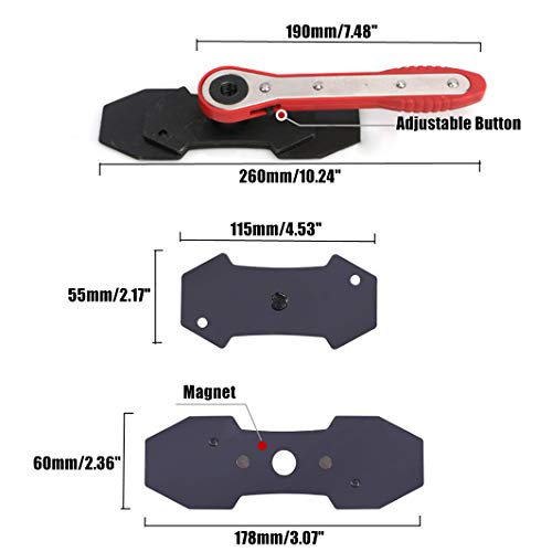 Jojoy Lux J-BT RED Brake Caliper Press Tools, 360 Degree Automotive Swing Ratchet Expander Wrench Brake Pad Spreader Tool With Extra 2Pcs Large Plates For Single Twin Quad Sextuplet Piston Disc Brake Caliper thumb #6