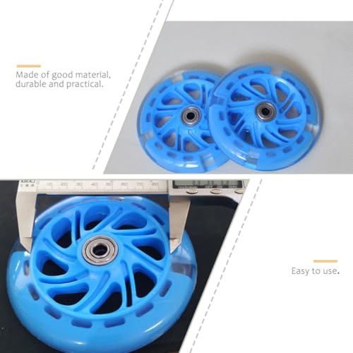 Ruedas de entrenamiento para bicicleta COHEALI 2 piezas con diseño luminoso de PU, ruedas auxiliares silenciosas con rodamientos para seguridad al andar en bicicleta para niños miniatura 7