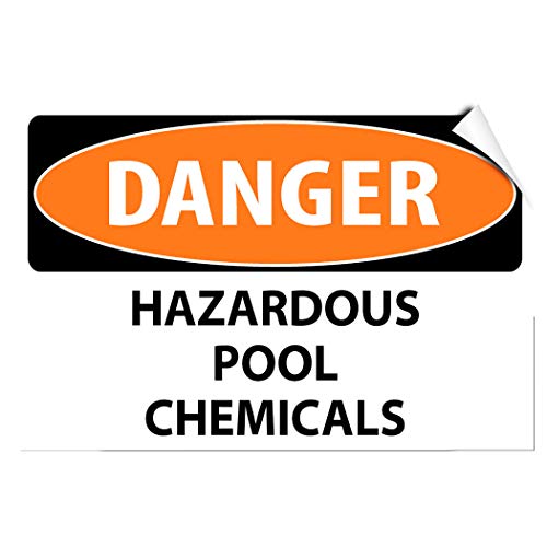 Danger Hazardous Pool Chemicals Activity Pool Label Decal Sticker 8"
