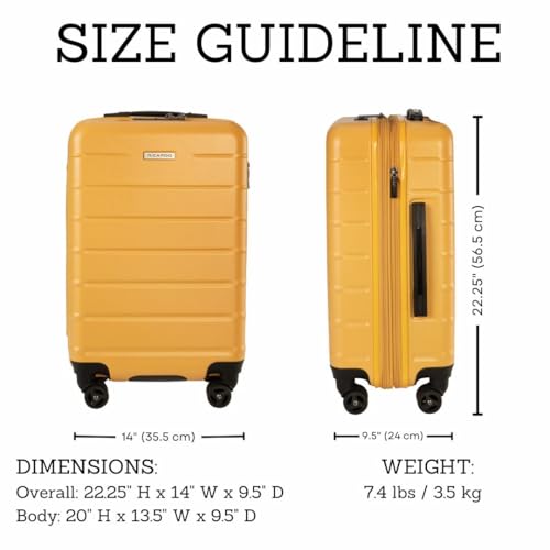 Image of Ricardo Beverly Hills Cambria Hardside Luggage | Stylish Suitcase with Wheels for Effortless Travel, Expandable and Secure TSA-Locked Packing, 20-inch Carry-On, 22x14x9 (Mango Tango, Carry-On 20-Inch)
