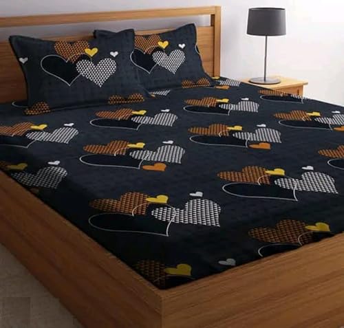 Image of Generic Reversible Cotton Double Bed Fitted Elastic Bedsheet (Multicolor, Pack of 1) - TB0078