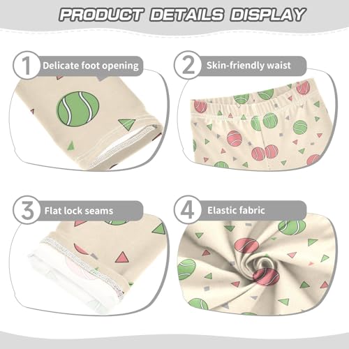 Girls Leggings Size 4T Tennis Beige Breathable Stretchy Tights Girl Yoga Pants for Workout School3