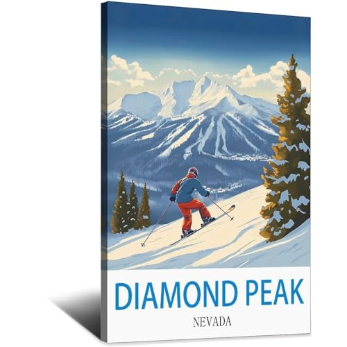 Diamond Peak Nevada Poster de voyage cadeau vintage idéal format 50 x 75 cm