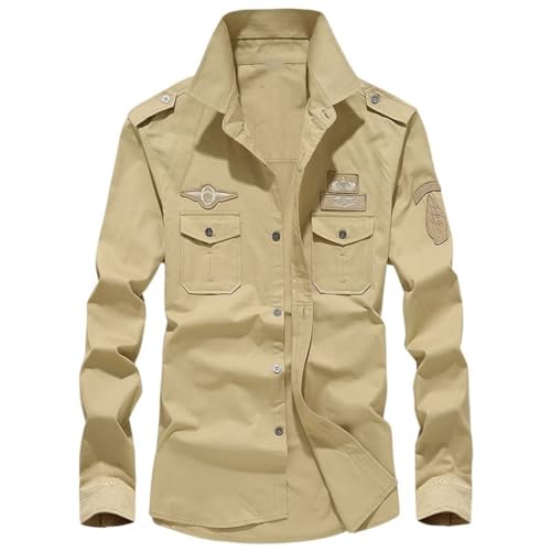 Chemise de travail en coton homme manches longues coupe ample respirante