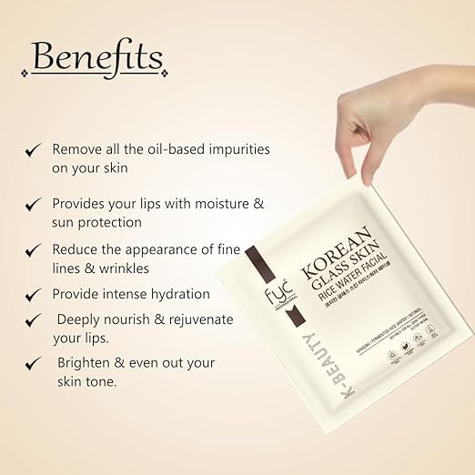 Image of FYC Professional Korean Glass Skin Rice Water Facial Kit - 9 Step Brightening, Hydrating & Anti-Ageing Facial Kit for Women | Bridal Glow, Whitening & Salon Facial Ritual (183g)