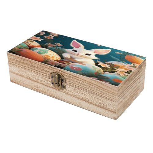 Boîte de rangement en bois lapin de Pâques pour organiser les bijoux éparpillés - 7