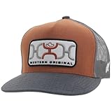 'Loop' Hooey Hat Orange/Grey w/Grey/White Rectangle Patch