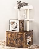 FourFurPets Multipurpose Litter Box Enclosure with Cat Tree and Condo, Side Table, with Large...