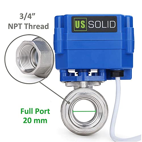 U.S. Solid Motorized Ball Valve- 3/4" NSF Certified 304SS Ball Valve with Full Port, 9-24V AC/DC and 2 Wire Auto Return Setup (25 Packs) by U.S. Solid - Image 7