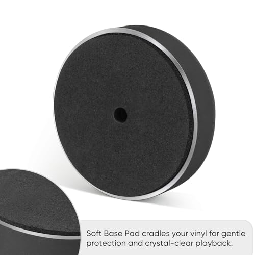 Saiyin Turntable Record Weight Stabilizer with Aluminum 45 RPM Adapter and Low Profile to Fits Under Dust Cover for 7 Inch Vinyl Records or LP Record Player - Thumbnail 3