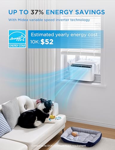 Midea 10,000 BTU U Shaped Smart Inverter Window Air Conditioner - Cools 450 Sq Ft, Ultra Quiet with Open Window Flexibility - Alexa/Google Assistant Compatible - 35% Energy Savings, Remote (Updated) - Image 6