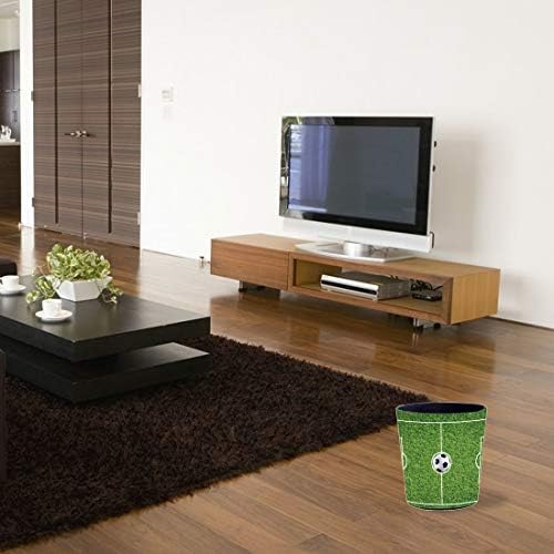 Waste Paper Bin, 10L Football Motif Waste Paper Basket Waterproof Wastebasket Trash Can Garbage Bin for Bedroom/Office, 27x25x20 cm