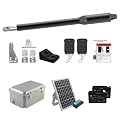 Gyxel C01-L Solar Gate Opener Kit with Batteries & Solar Panel for Single Swing Gate Up to 14ft Long or 440lb, Automatic Gate Openers for Driveway Single Swing Gate with Long-Range Gate Opener Remote