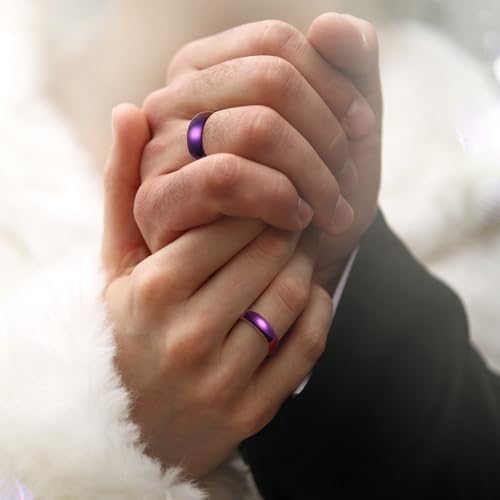 Image of King Will Men's Women's Tungsten Carbide Ring 24k Gold Plated Rose Gold Plated Domed Polished Finish Wedding Band